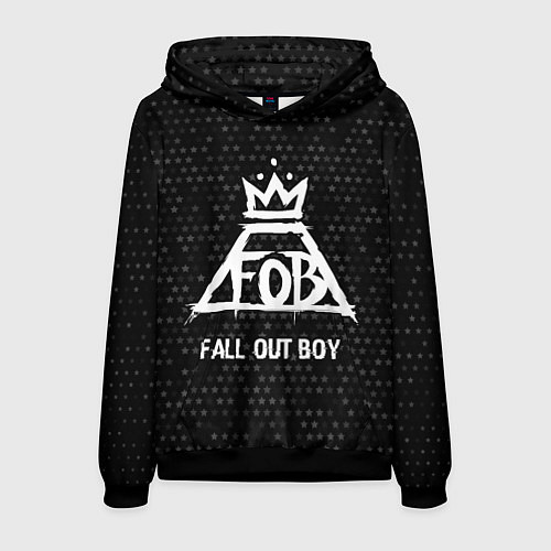 Мужская толстовка Fall Out Boy glitch на темном фоне / 3D-Черный – фото 1