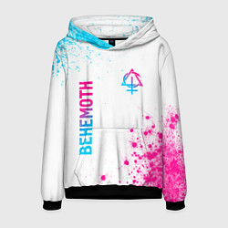 Мужская толстовка Behemoth neon gradient style: надпись, символ