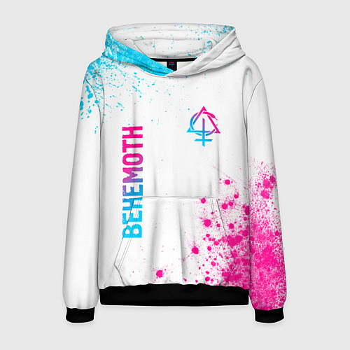 Мужская толстовка Behemoth neon gradient style: надпись, символ / 3D-Черный – фото 1