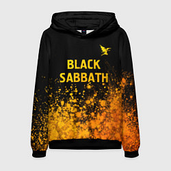 Толстовка-худи мужская Black Sabbath - gold gradient: символ сверху, цвет: 3D-черный