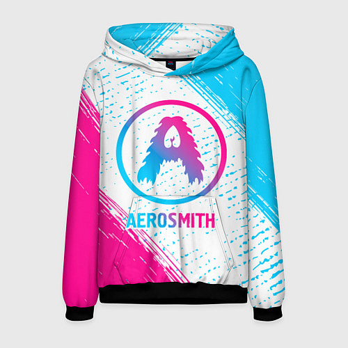 Мужская толстовка Aerosmith neon gradient style / 3D-Черный – фото 1