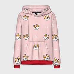 Мужская толстовка Pink corgi