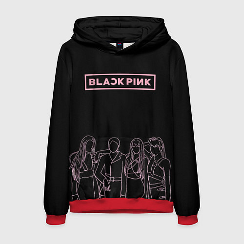 Мужская толстовка Blackpink - art contour / 3D-Красный – фото 1