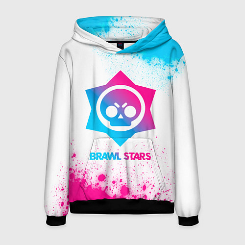 Мужская толстовка Brawl Stars neon gradient style / 3D-Черный – фото 1