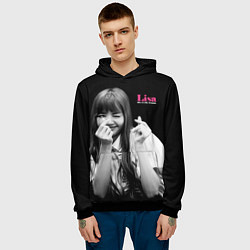 Толстовка-худи мужская Blackpink Lisa Sign of love, цвет: 3D-черный — фото 2