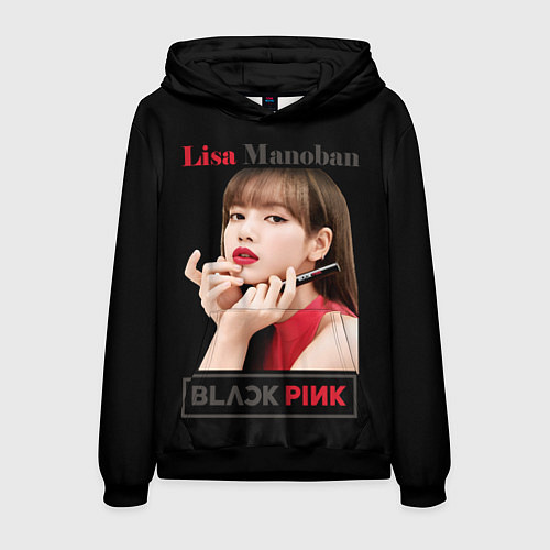 Мужская толстовка Blackpink Lisa paints lips / 3D-Черный – фото 1