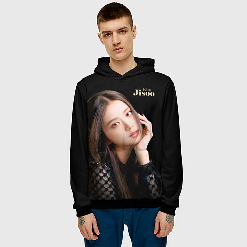 Мужская толстовка Blackpink Cute Jisoo Kim / 3D-Черный – фото 3