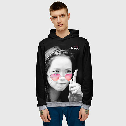 Мужская толстовка Blackpink Jisoo Attention sign / 3D-Меланж – фото 3