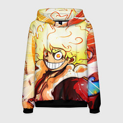 Толстовка-худи мужская Луффи 5 гир бог Ника - One Piece, цвет: 3D-черный