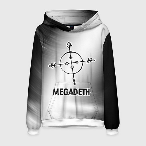 Мужская толстовка Megadeth glitch на светлом фоне / 3D-Белый – фото 1