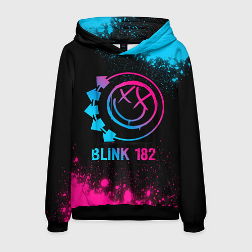 Мужская толстовка Blink 182 - neon gradient / 3D-Черный – фото 1