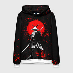 Толстовка-худи мужская Призрак цусимы - самурай, цвет: 3D-белый