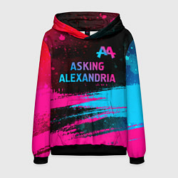 Мужская толстовка Asking Alexandria - neon gradient: символ сверху