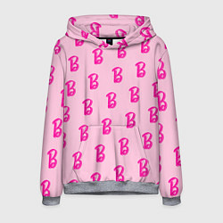 Толстовка-худи мужская Барби паттерн буква B, цвет: 3D-меланж
