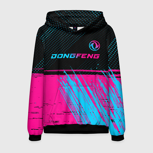 Мужская толстовка Dongfeng - neon gradient: символ сверху / 3D-Черный – фото 1