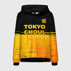 Толстовка-худи мужская Tokyo Ghoul - gold gradient: символ сверху, цвет: 3D-черный