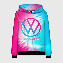 Толстовка-худи мужская Volkswagen neon gradient style, цвет: 3D-черный