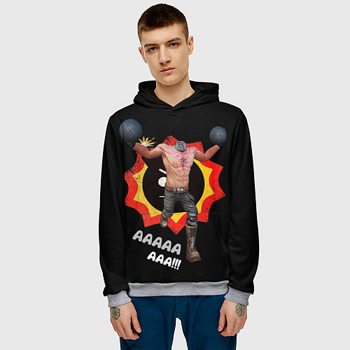 Мужская толстовка Serious Sam - kamikaze / 3D-Меланж – фото 3