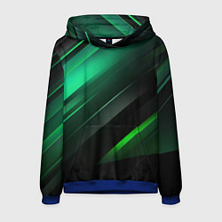 Мужская толстовка Black green abstract