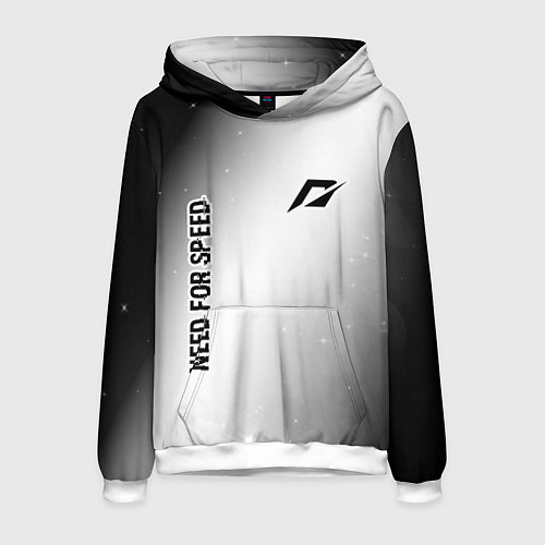 Мужская толстовка Need for Speed glitch на светлом фоне: надпись, си / 3D-Белый – фото 1