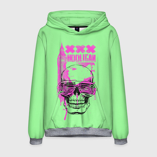 Мужская толстовка Hooligan - skull / 3D-Меланж – фото 1