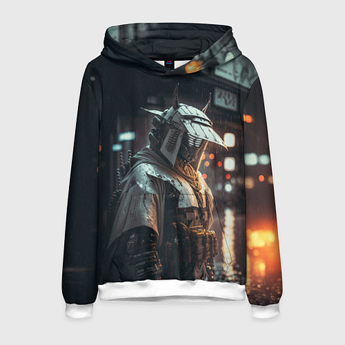 Мужская толстовка Футуристический самурай / 3D-Белый – фото 1
