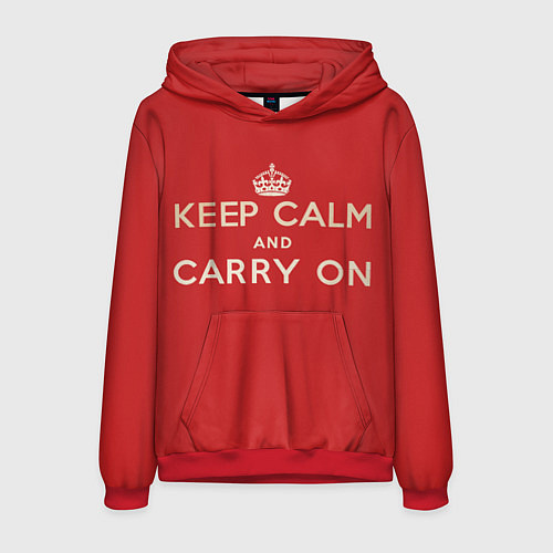 Мужская толстовка Keep Calm and Carry On / 3D-Красный – фото 1