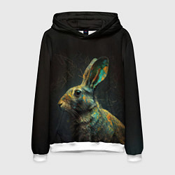 Толстовка-худи мужская Магический кролик, цвет: 3D-белый