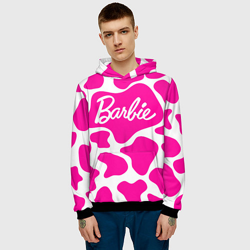 Мужская толстовка Животный паттерн - Барби / 3D-Черный – фото 3
