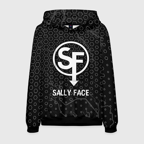 Мужская толстовка Sally Face glitch на темном фоне / 3D-Черный – фото 1
