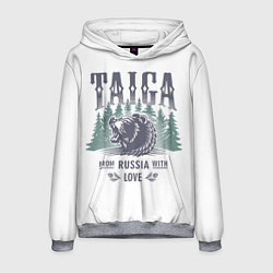 Толстовка-худи мужская Тайга - из России с любовью, цвет: 3D-меланж