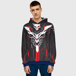 Толстовка-худи мужская Красный киберпанк-скелет, цвет: 3D-синий — фото 2