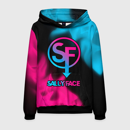 Мужская толстовка Sally Face - neon gradient / 3D-Черный – фото 1