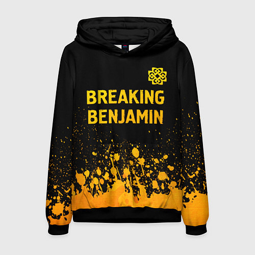 Мужская толстовка Breaking Benjamin - gold gradient: символ сверху / 3D-Черный – фото 1