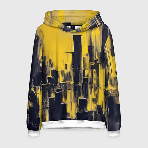 Мужская толстовка Большой нарисованный город / 3D-Белый – фото 1