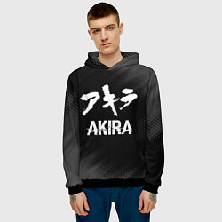 Толстовка-худи мужская Akira glitch на темном фоне, цвет: 3D-черный — фото 2