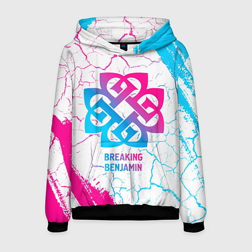 Мужская толстовка Breaking Benjamin neon gradient style / 3D-Черный – фото 1