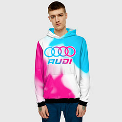 Толстовка-худи мужская Audi neon gradient style, цвет: 3D-черный — фото 2