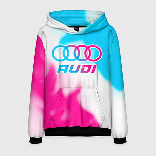 Мужская толстовка Audi neon gradient style / 3D-Черный – фото 1