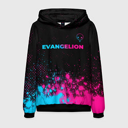 Мужская толстовка Evangelion - neon gradient: символ сверху