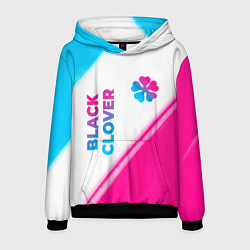 Мужская толстовка Black Clover neon gradient style: надпись, символ