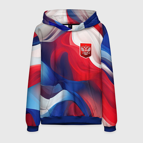 Мужская толстовка Красный герб России / 3D-Синий – фото 1