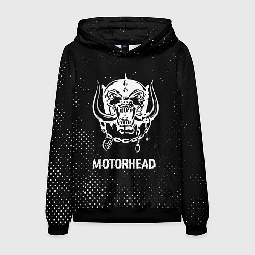 Мужская толстовка Motorhead glitch на темном фоне / 3D-Черный – фото 1
