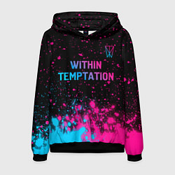 Мужская толстовка Within Temptation - neon gradient: символ сверху