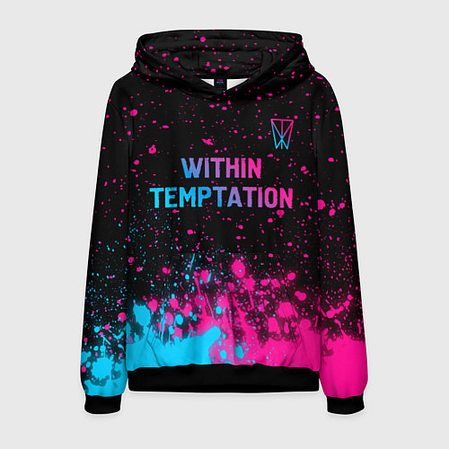 Мужская толстовка Within Temptation - neon gradient: символ сверху / 3D-Черный – фото 1