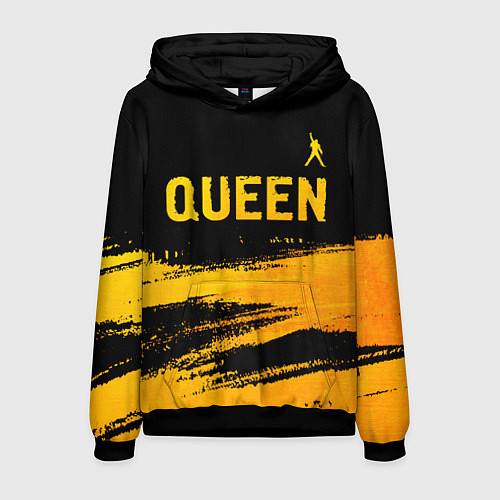 Мужская толстовка Queen - gold gradient: символ сверху / 3D-Черный – фото 1