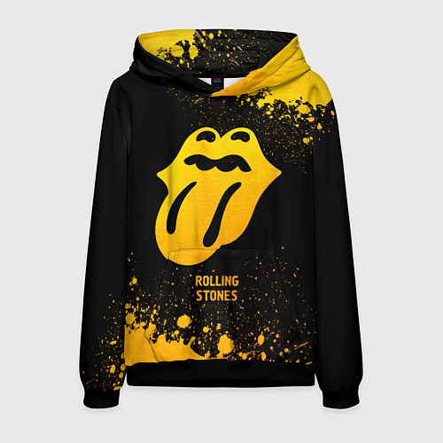 Мужская толстовка Rolling Stones - gold gradient / 3D-Черный – фото 1