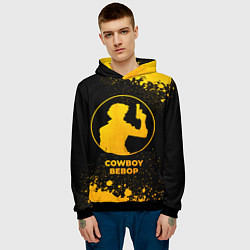 Толстовка-худи мужская Cowboy Bebop - gold gradient, цвет: 3D-черный — фото 2