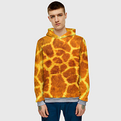 Толстовка-худи мужская Шкура жирафа - текстура, цвет: 3D-меланж — фото 2