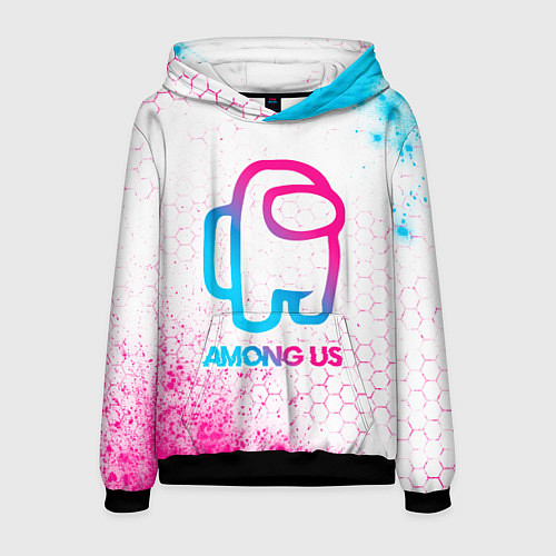 Мужская толстовка Among Us neon gradient style / 3D-Черный – фото 1